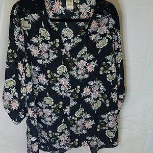 Terrance Sky v neck  button down blouse